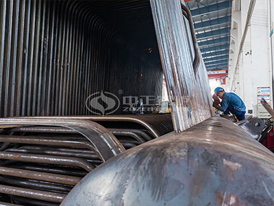 Assembly of membrane parts of SZS gas-fired boiler