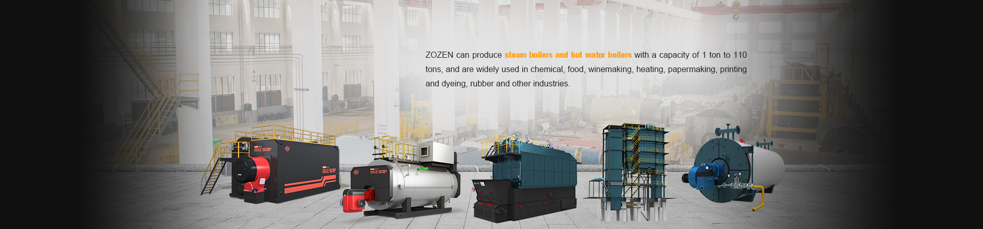 1 tons - 110 tons boilers produced by ZOZEN
